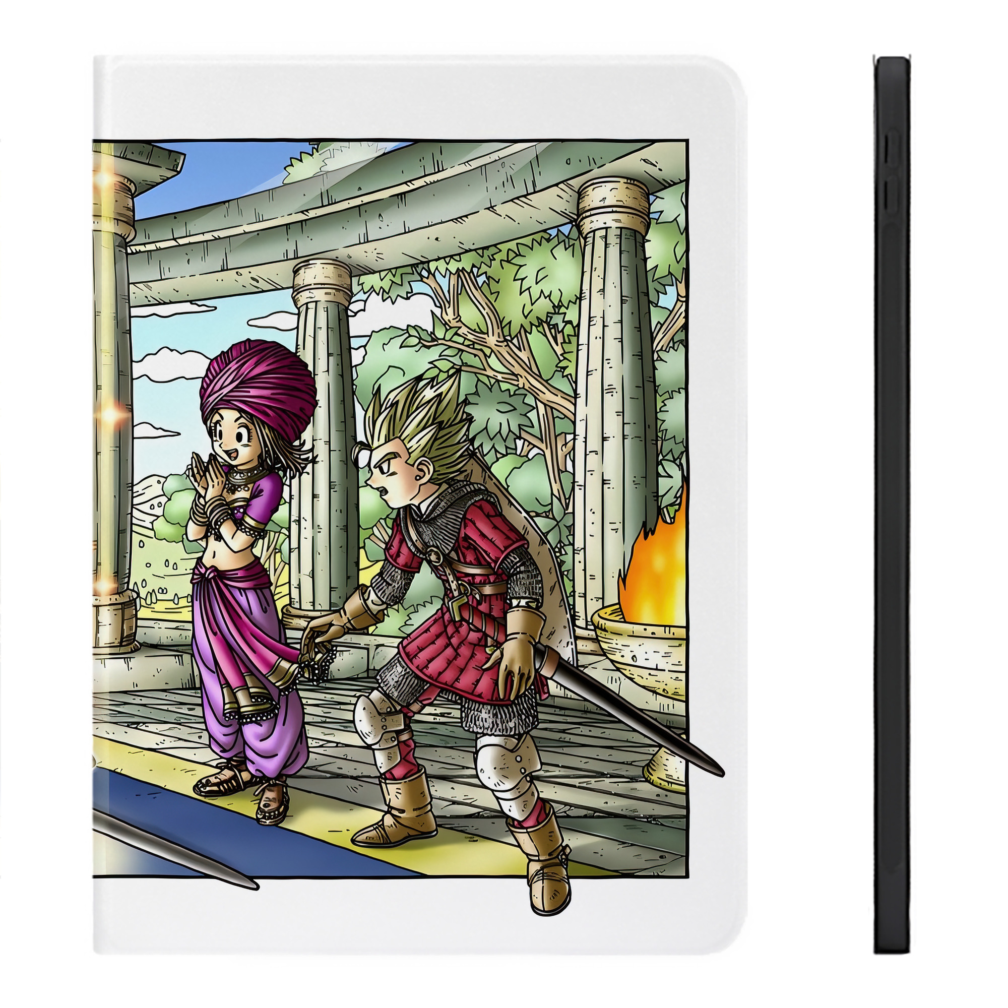 （画像用） ドラゴンクエスト Doragon Kuesuto Dragon Quest IPadケース ペンホルダー付き ブックスタイルデザイン